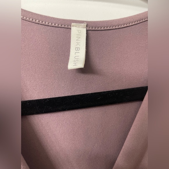 PinkBlush Dusty Mauve Draped Front Long Sleeve Maternity/Nursing Dress Small - Picture 6 of 6